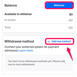 Add payment method in toloka app