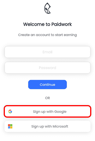 Click signup with Google