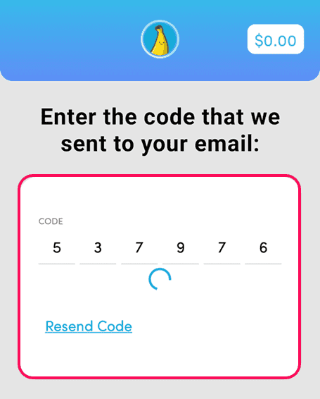 Enter the verification code to verify account