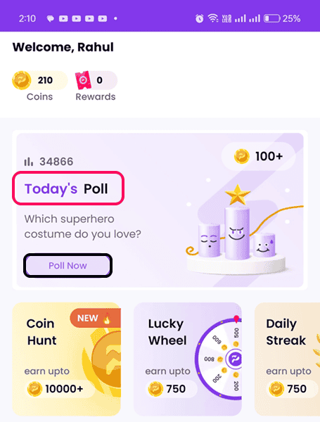 PollPe todays poll to earn money