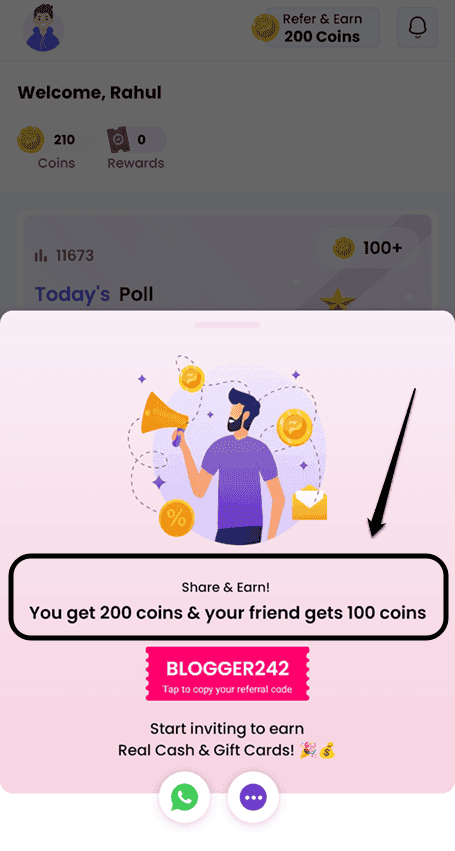 Refer PollPe app and earn money