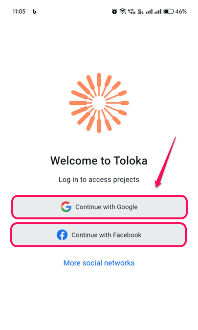 Signup to tolona app