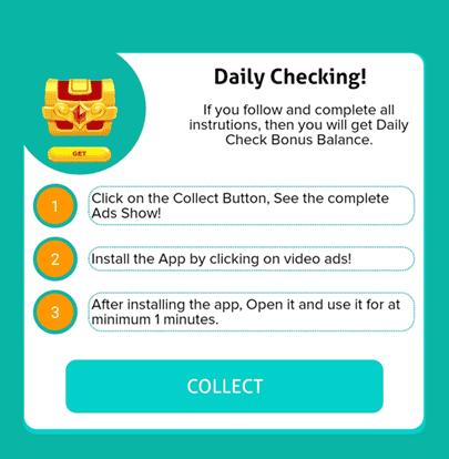 daily check in option to earn