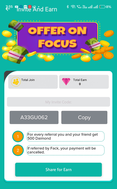 Taka Income app refer and earn option